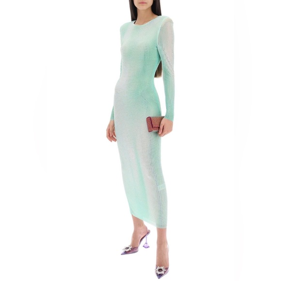 Self-Portrait Crystal-embellished mesh midi dress - Picture 10 of 13